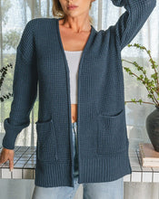 Waffle Cardigan Beige (also in extended sizes) Light Olive, Camel, Navy