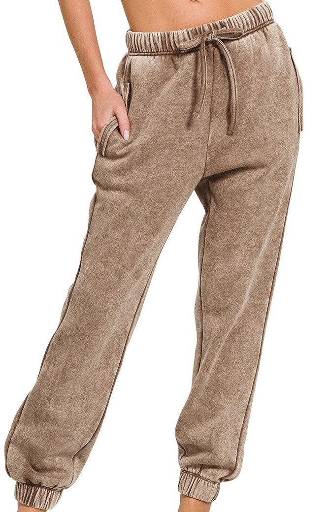 Washed Jogger Grey, Mocha