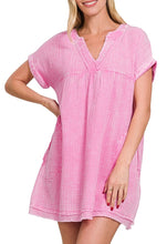 Washed Gauze Dress Beige, Dusty Teal, Pink