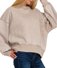 Oversized Washed Sweatshirt Olive, Mocha, Ash Mocha, Eggplant