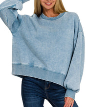 Oversized Washed Sweatshirt Blue Grey, Olive, Mocha, Ash Mocha, Eggplant