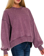 Oversized Washed Sweatshirt Olive, Mocha, Ash Mocha, Eggplant