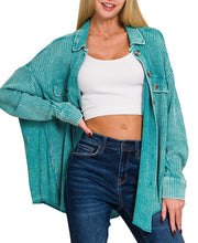 Washed Shacket Blue, Teal, Black, Mocha, Rust, Navy