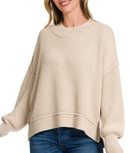 Washed Sweater Mocha, Dusty Blue, Sand Beige