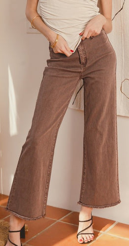 Wide Leg Jeans, Black, Brown, Camel, Olive