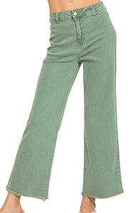 Wide Leg Jeans, Black, Brown, Camel, Olive