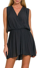 Draped Tie Back Romper Black, Mocha