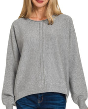 Front Seam Soft Sweater Grey, Ivory, Rust, Brown (Some extended sizes)