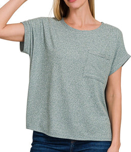 Super Soft Hacci Pocket Tee Shirt Jade