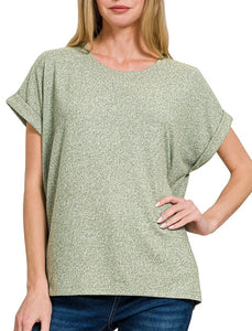 Super Soft Hacci Top, Blue, Olive, Plum