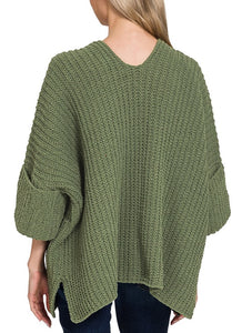 Oversized Cardigan Beige, Olive