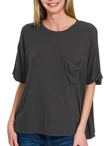 Relaxed Soft Ribbed Tee Shirt