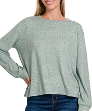 Super Soft Long Sleeve Hacci Top Beige, Jade, Red