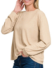 Super Soft Long Sleeve Hacci Top Beige, Jade, Red