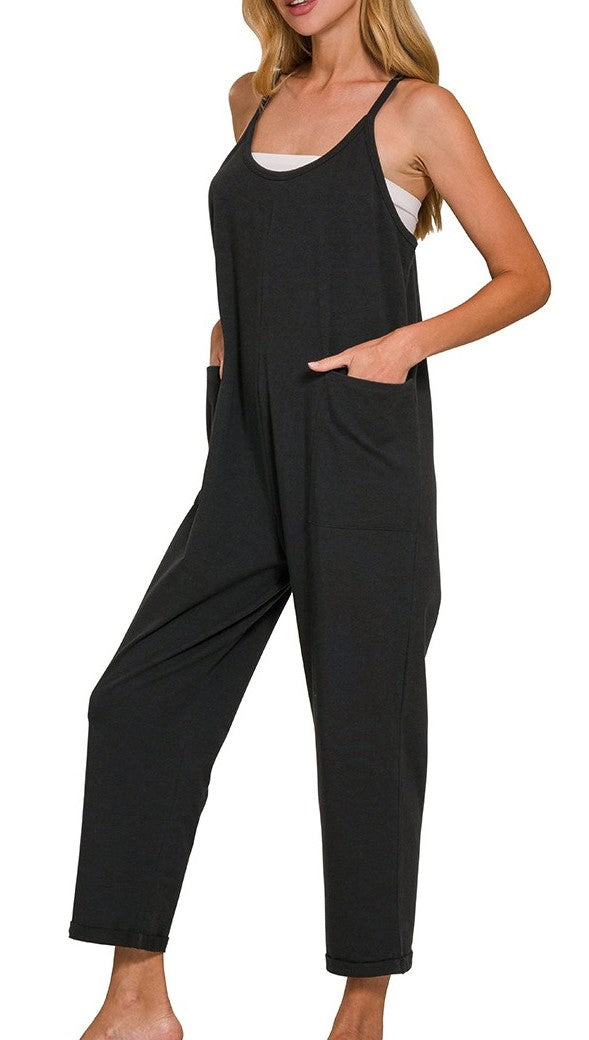 Easy Going Jumpsuit Black RESTOCKED