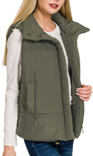 Puffer Vest Cream, Olive