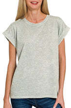 Washed Short Sleeve Tee Green, Grey