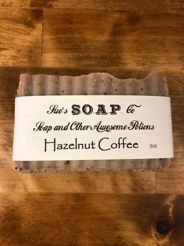 Hazelnut Coffee Exfoliating Soap with coffee grinds